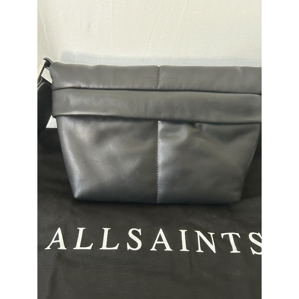 Allsaints Ezra Black Leather Quilted Crossbody Bag  Dust Bag Included P